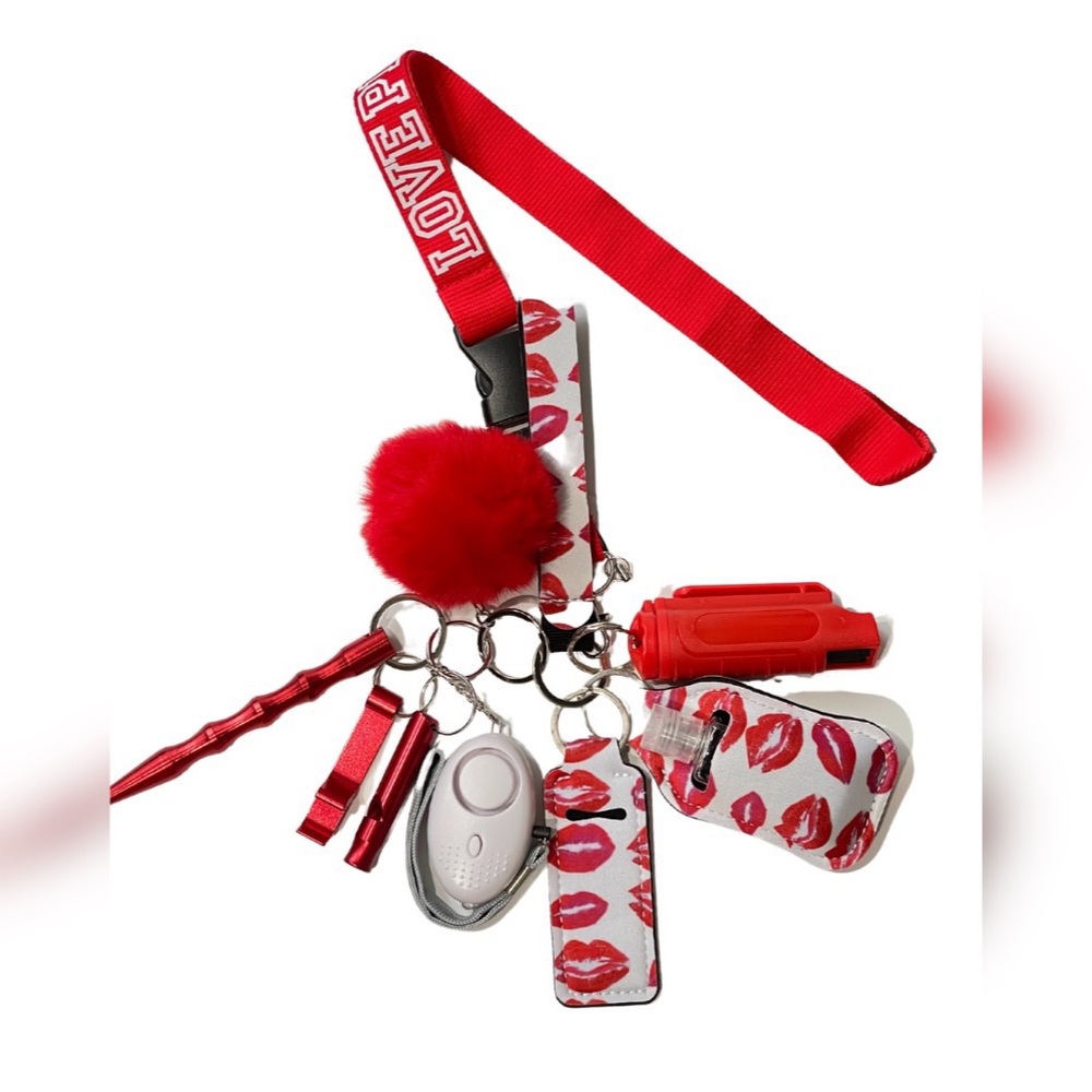 LOVE PINK SAFETY KEYCHAIN